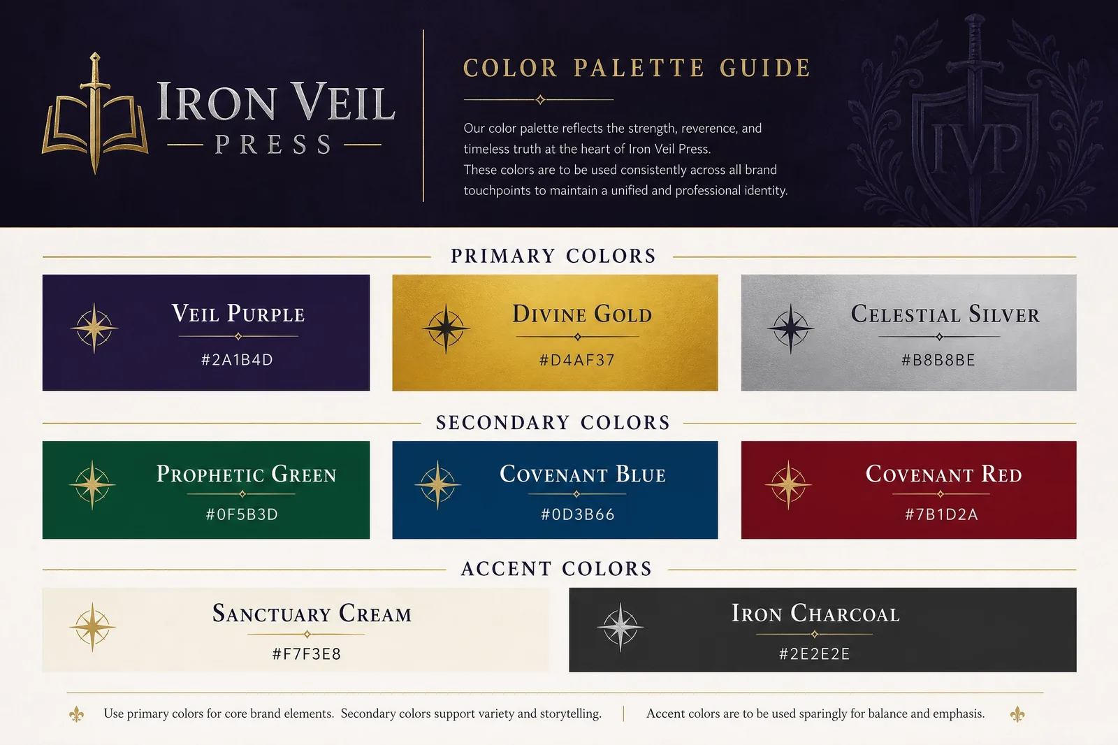 Iron Veil Press Color Palette Guide